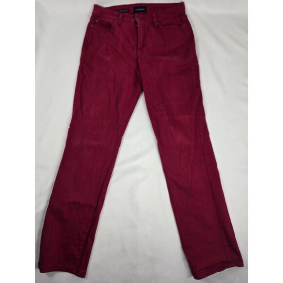Charter Club Lexington Straight Womens Red Jeans 6P Cotton Blend Casual Slim Fit - Picture 1 of 8